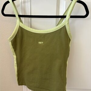 SET Active Two-Tone Green Camisole